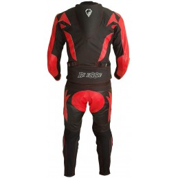 Tuta Biesse moto divisibile pelle e tessuto - Antras rosso nero