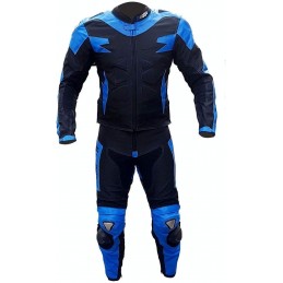 Tuta da moto Antras divisibile blu nero-frontale - Biesse